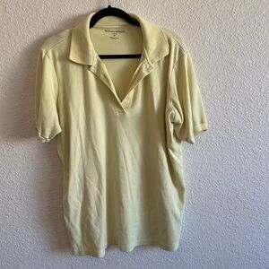 Woman Within Men's Pale Yellow Polo Shirt